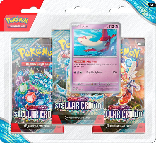 Pokémon TCG: Scarlet & Violet-Stellar Crown 3 Booster Packs & Latias Promo Card