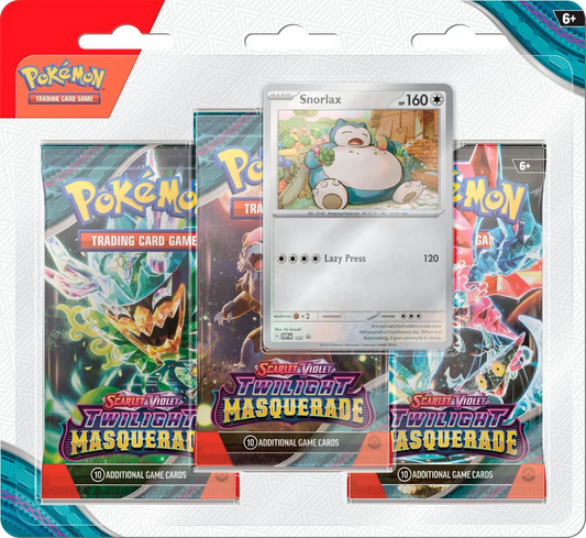 Pokémon TCG: Scarlet & Violet-Twilight Masquerade 3 Booster Packs & Snorlax Promo Card